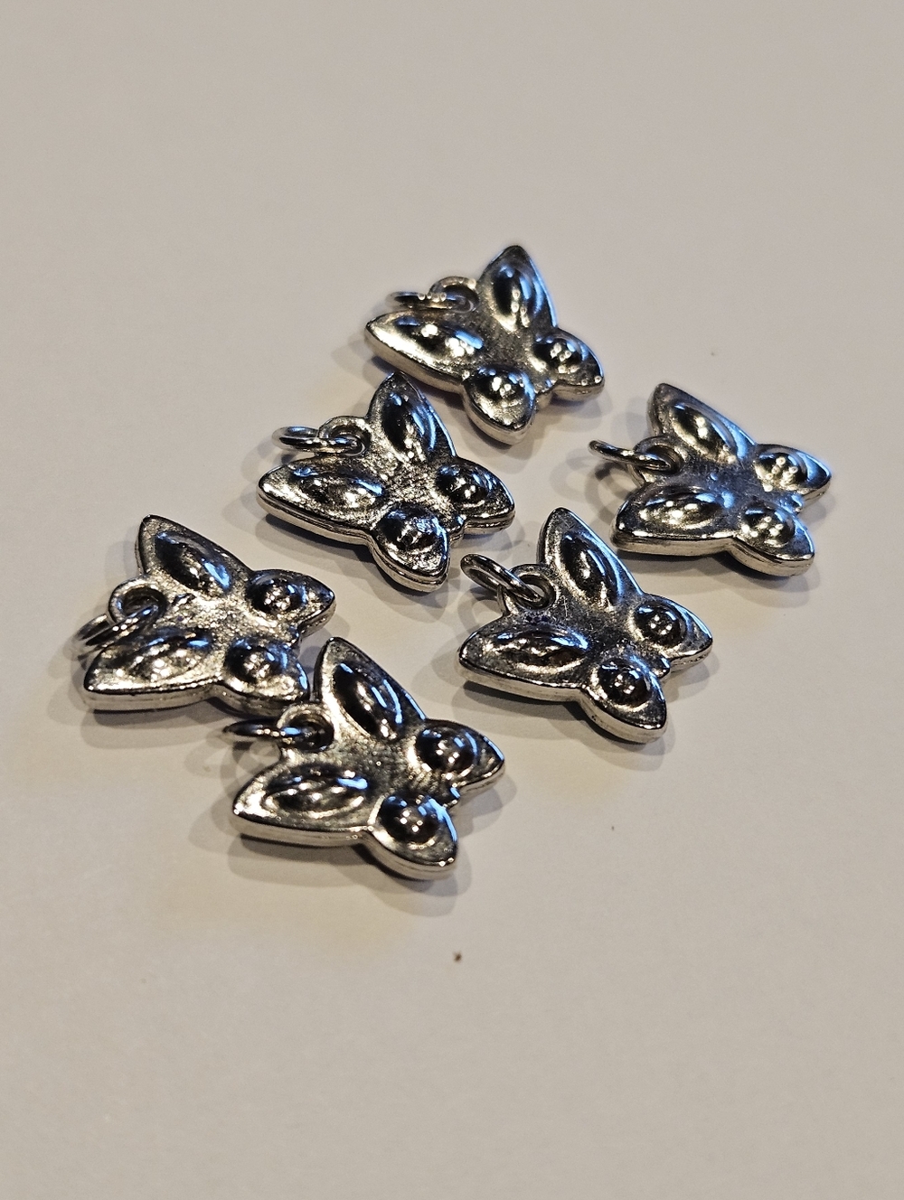 Free With Purchase (NEW) Set Of 6 Nickel Free Colorful Butterfly Charms - Silver - Picture 3 of 3